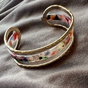 Multicolor Gold-Trimmed Women's Bracelet Cuff